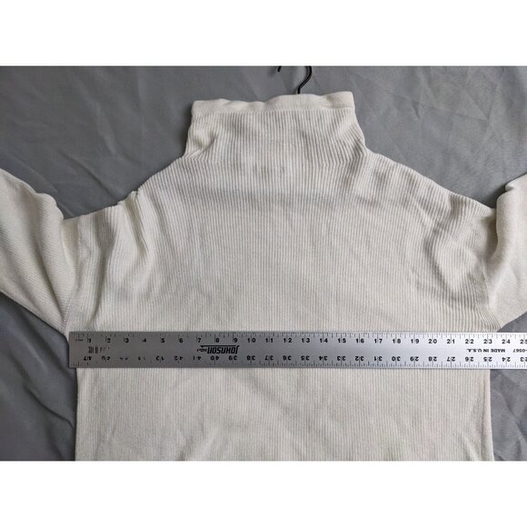 Talbots Sweater Cream Turtleneck Pullover Cotton Modal Blend Womens Lp - Picture 8 of 9